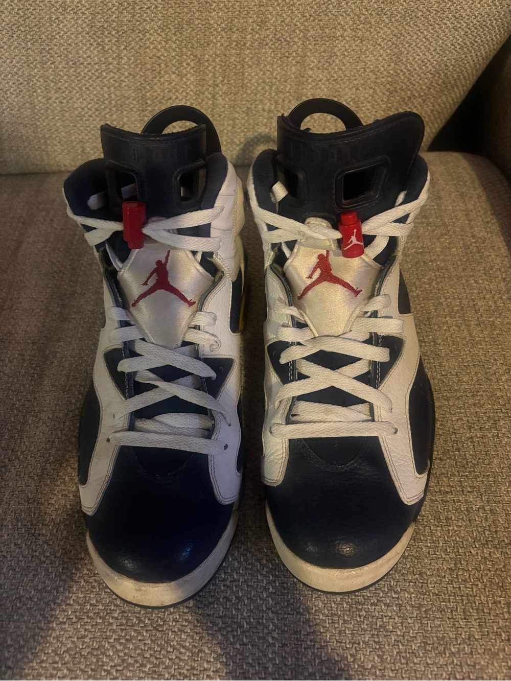 Jordan mens Navy, White & Red High-Top Sneakers men’s size 10 - Picture 3 of 12